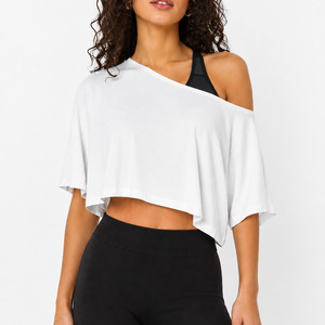 Studio Essentials Off Shoulder Crop T-Shirt
