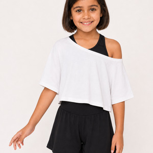 Studio Essentials Off Shoulder Crop T-Shirt